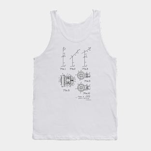 Microphone Stand Vintage Patent Hand Drawing Tank Top